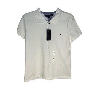 Tommy Hilfiger Women Classic Short Sleeve Polo White Size Medium